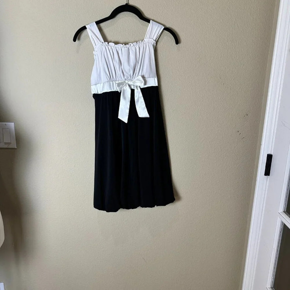 VINTAGE Sequin Hearts Party Dress Black & White Formal Fancy - size 14 - Picture 2 of 9